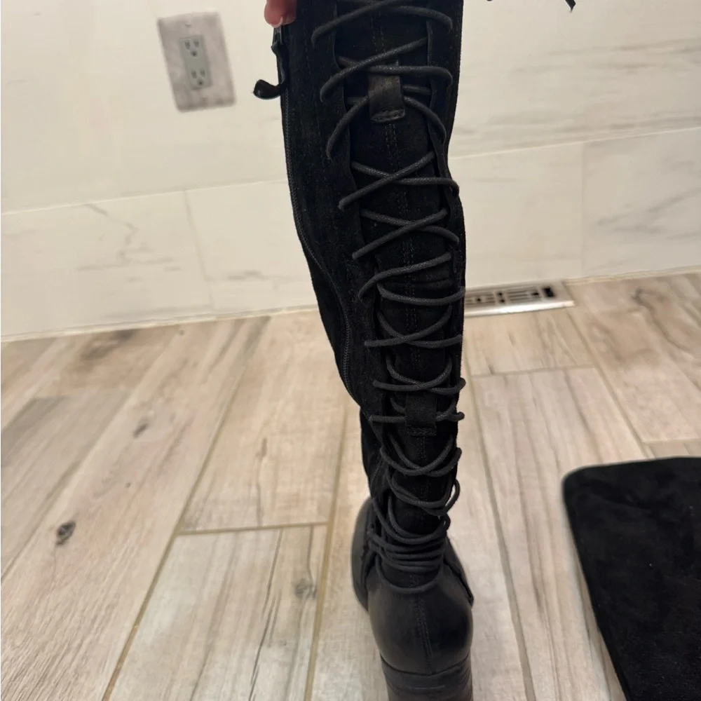 Miz Mooz Elegant Black Lace-Up Boots - Picture 2 of 5